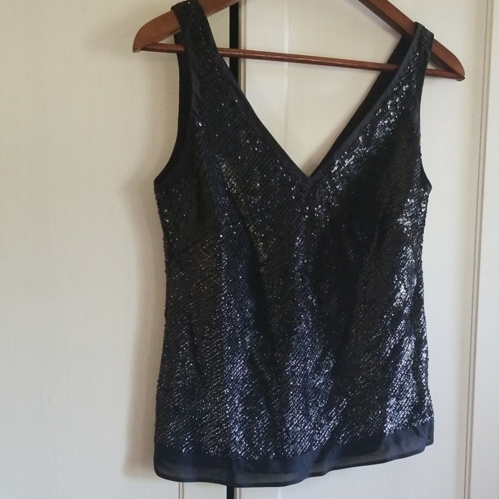 🌞Silk/wool sequin tank top banana republic s